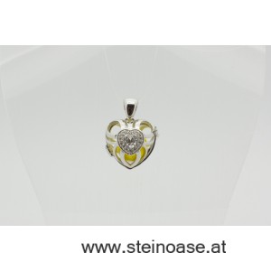 Engelsklangkugel Herz 925-Silber "Gelb" AKTION